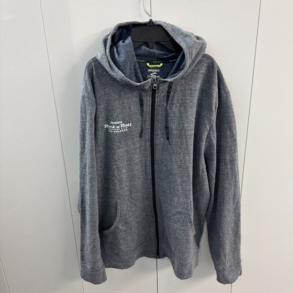 Brooks Men’s jacket XXL fleece running Rock N Roll Marathon Athletic hood (D24) - Picture 1 of 12
